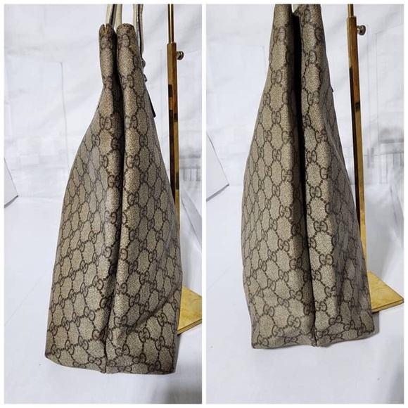 Authentic GUCCI GG Plus Monogram Small Vertical Tote Bag Off White/Beige - Picture 12 of 15